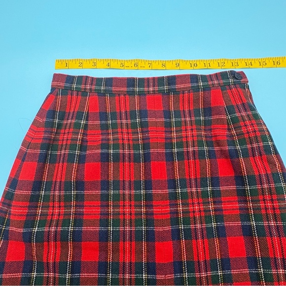 Pendleton Vintage 1970’s Red and Blue Plaid Virgin Wool Skirt Lined Size Small - Picture 8 of 14